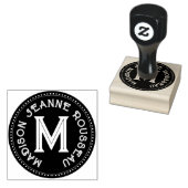 Sierlijke Initiaal Naam Monogram Rubberstempel (Gestempeld)