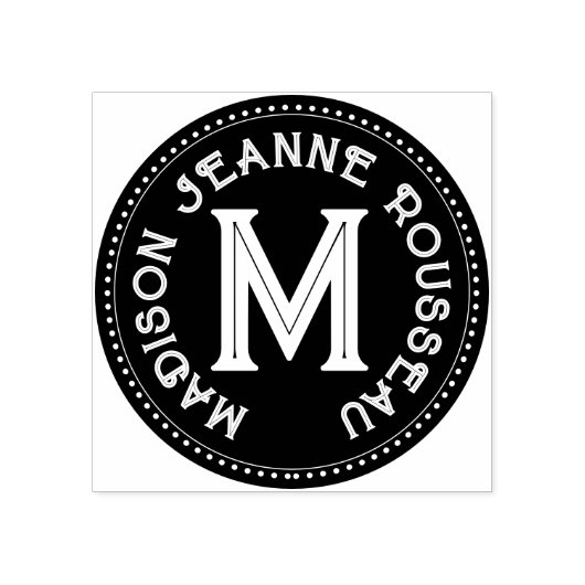 Sierlijke Initiële Naam Monogram Rubberstempel (Afrduk)