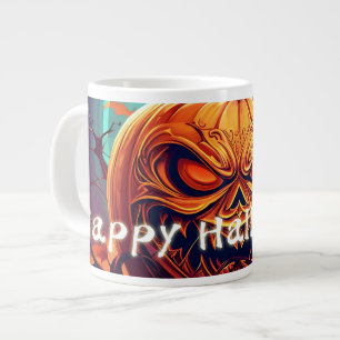 Sierlijke Jack-o-Lantern Gedraaide Tak Halloween Grote Koffiekop