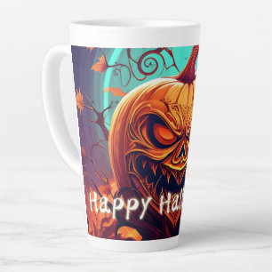 Sierlijke Jack-o-Lantern Gedraaide Tak Halloween Latte Mok