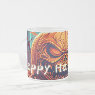 Sierlijke Jack-o-Lantern Gedraaide Tak Halloween Matglas Koffiemok