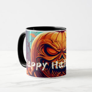 Sierlijke Jack-o-Lantern Gedraaide Tak Halloween Mok