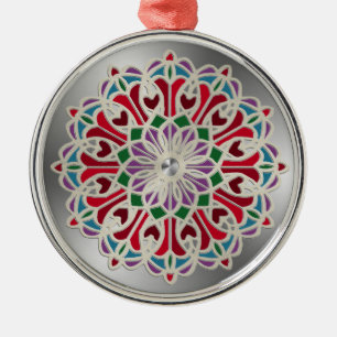 Sierlijke juweel mandala bloem metalen ornament