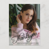 sierlijke kalligrafische foto Afstuderen dank u Briefkaart (Voorkant)