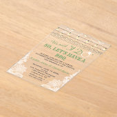 Sierlijke kant slingerlichten na I Do BBQ Acryl Uitnodigingen (Laagn)