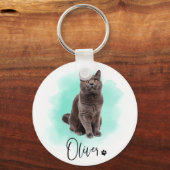 Sierlijke katten kunst sleutelhanger – Cadeau voor (Achterkant)