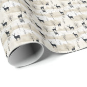 Sierlijke Kerst Herten Gift Cadeaupapier (Rol Hoek)