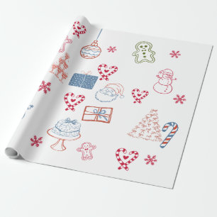 Sierlijke Kerst Kerststok & Peperkoek Cadeaupapier