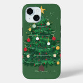 Sierlijke Kerstboom Groene Achtergrond Case-Mate iPhone Case (Achterkant)