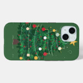 Sierlijke Kerstboom Groene Achtergrond Case-Mate iPhone Case (Achterkant (horizontaal))
