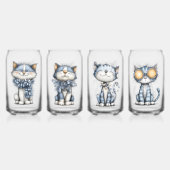 Sierlijke Kerstkatten Blikvorm Glas (Achterkant)