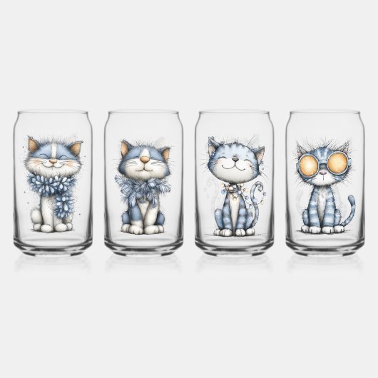 Sierlijke Kerstkatten Blikvorm Glas (Voorkant)