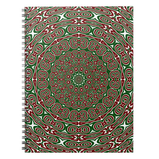 Sierlijke Kerstmandala Notitieboek (Voorkant)