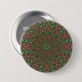 Sierlijke Kerstmandala Ronde Button 7,6 Cm (Voorkant /achterkant)