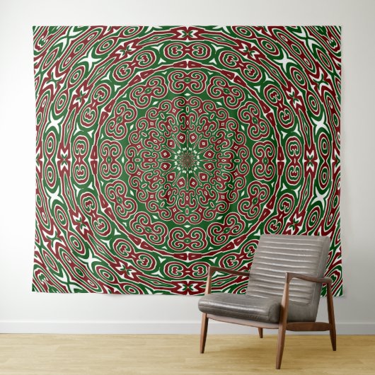 Sierlijke Kerstmandala Wandkleed (In Situ (horizontaal))