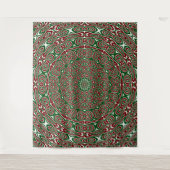 Sierlijke Kerstmandala Wandkleed (Voorkant)