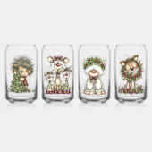 Sierlijke Kerstmis Bosdieren Blikvorm Glas (Achterkant)