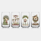 Sierlijke Kerstmis Bosdieren Blikvorm Glas (Voorkant)