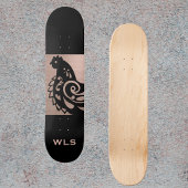 Sierlijke kippen silhouet in namaak koper en zwart persoonlijk skateboard