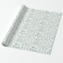 Sierlijke Klassieke Vintage Prettig Kerstmis Groen Cadeaupapier
