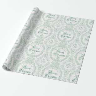 Sierlijke Klassieke Vintage Prettig Kerstmis Groen Cadeaupapier