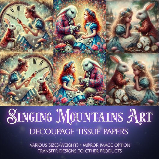 Sierlijke Klokken Bos Alice Wonderland Decoupage Tissuepapier