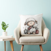 Sierlijke Knuffel Brei Schaap Kussen (Stoel)