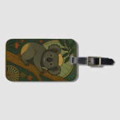 Sierlijke Koala in Botanische Mandala Bagagelabel (Voorkant (horizontaal))