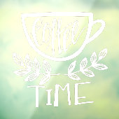 Sierlijke Koffietijd Koffiezaak Bedrijf Raamsticker (Vel 3)