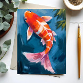 Sierlijke Koi Karper Watercolor Kaart
