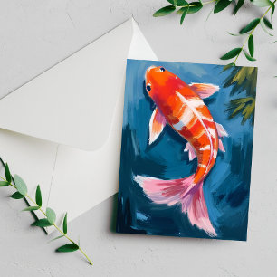 Sierlijke Koi Karper Watercolor Kaart