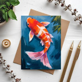 Sierlijke Koi Karper Watercolor Kaart