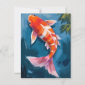 Sierlijke Koi Karper Watercolor Kaart (Voorkant)