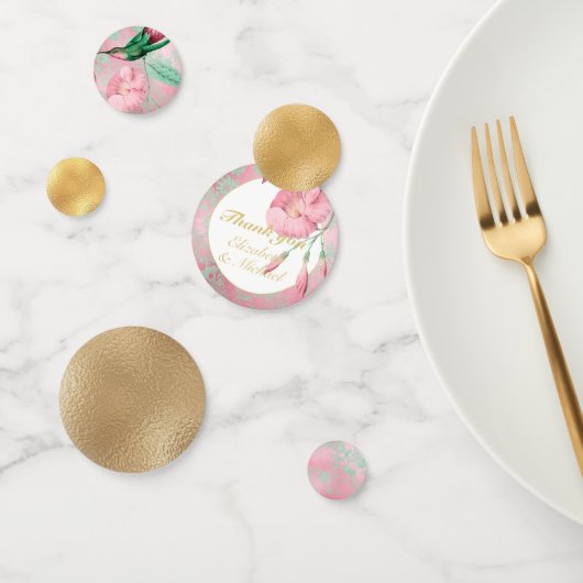 Sierlijke Kolibrie Munt Groen Roze Goud Dank Je Confetti (Groep)