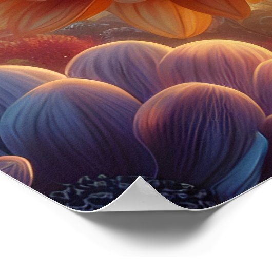 Sierlijke kolibrie zweeft boven bloeiende bloem poster (Hoek)