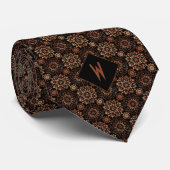 Sierlijke Koperen Mandala Monogram Stropdas (Opgerold)