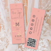sierlijke koraal roze blad QR kleding prijs Labels