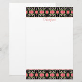 sierlijke koraalbloem briefpapier (Voorkant / Achterkant)