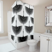 sierlijke kraan: oosterse vogel patroon douchegordijn (In situ)