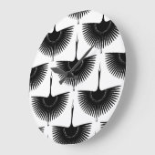 sierlijke kraan: oosterse vogel patroon grote klok (Hoek)