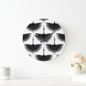 sierlijke kraan: oosterse vogel patroon grote klok (Huis)