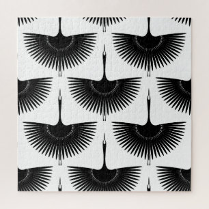sierlijke kraan: oosterse vogel patroon legpuzzel