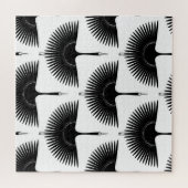 sierlijke kraan: oosterse vogel patroon legpuzzel (Horizontaal)