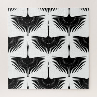 sierlijke kraan: oosterse vogel patroon legpuzzel