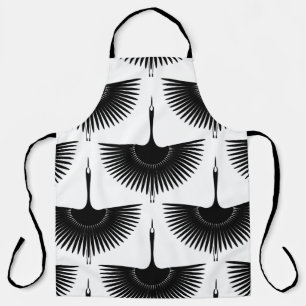 sierlijke kraan: oosterse vogel patroon schort