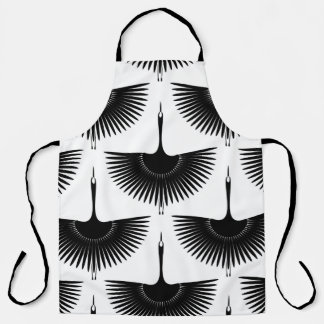 sierlijke kraan: oosterse vogel patroon schort