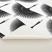 sierlijke kraan: oosterse vogel patroon sherpa deken (3/4)