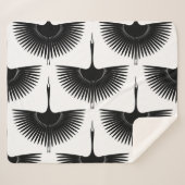 sierlijke kraan: oosterse vogel patroon sherpa deken (Voorkant (horizontaal))