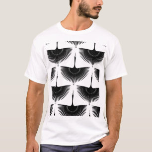 sierlijke kraan: oosterse vogel patroon t-shirt