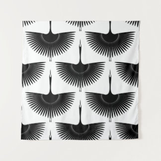 sierlijke kraan: oosterse vogel patroon wandkleed